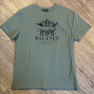 Streetwear Society 888 Angel Number Graphic Tee Sage Green Spiritual Shirt Small